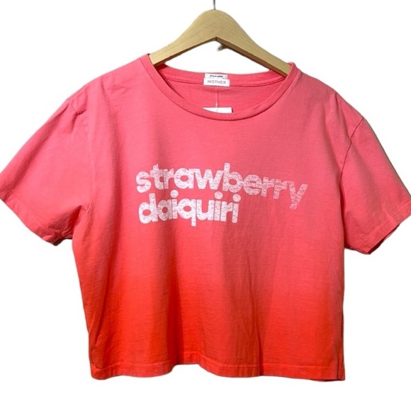 MOTHER | Strawberry Daiquiri | Slouch Cropped | Short Sleeve Tee - Picture 1 of 6